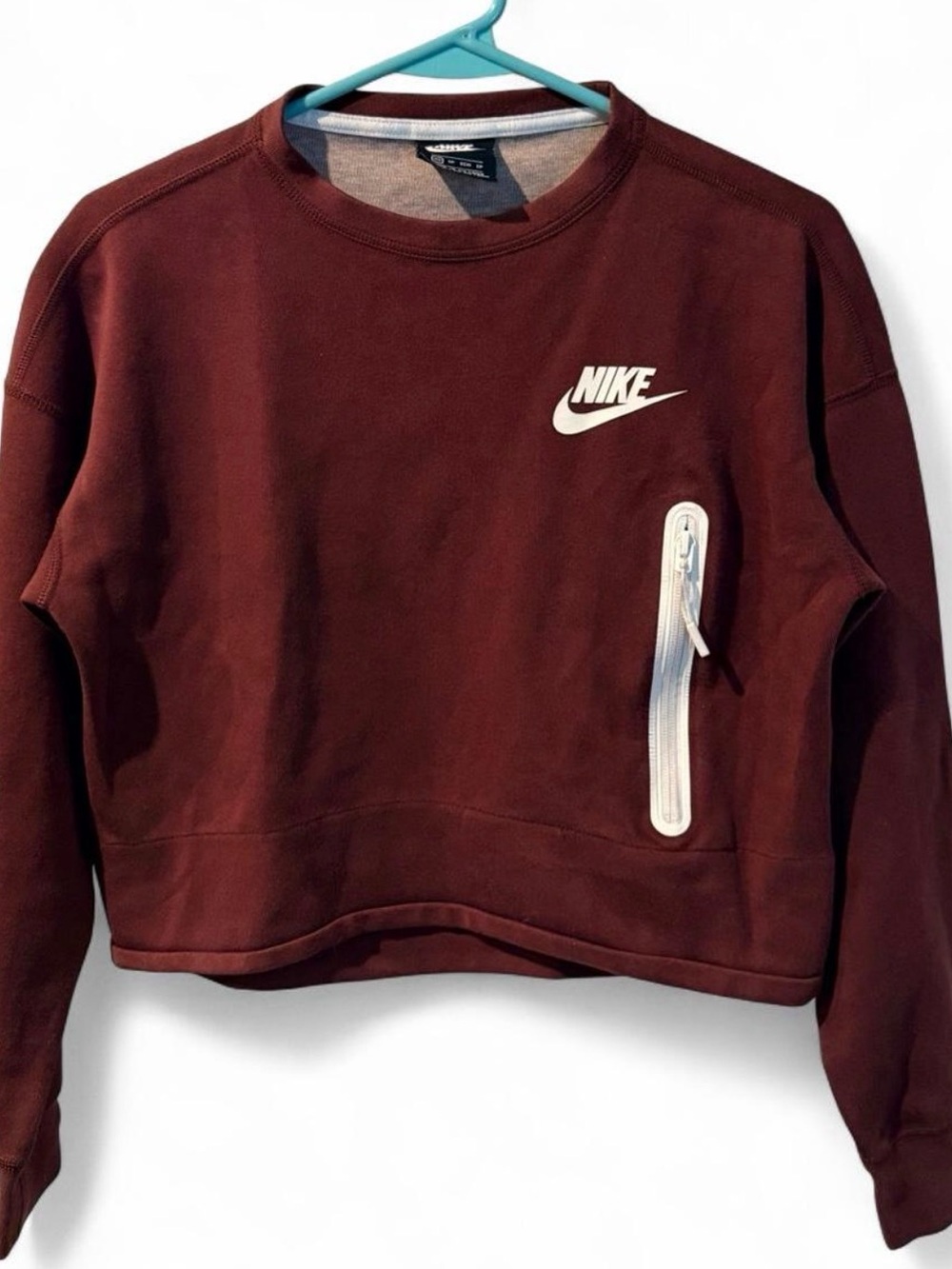 Nike Women's Crew Sweatshirt - Maroon with White Logo